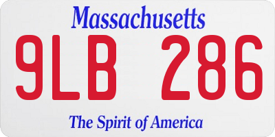 MA license plate 9LB286