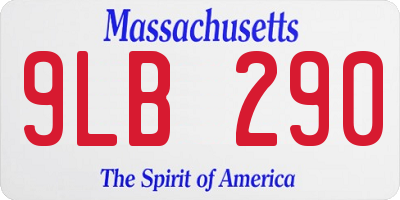 MA license plate 9LB290