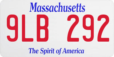 MA license plate 9LB292