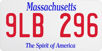 MA license plate 9LB296