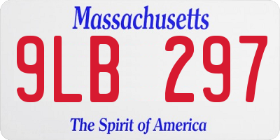 MA license plate 9LB297