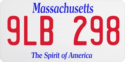 MA license plate 9LB298