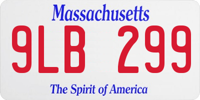 MA license plate 9LB299