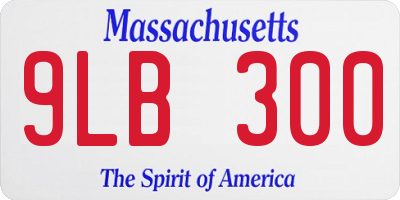 MA license plate 9LB300