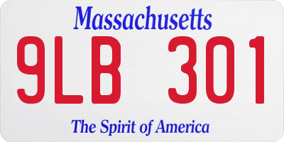 MA license plate 9LB301