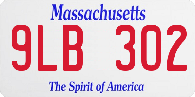 MA license plate 9LB302