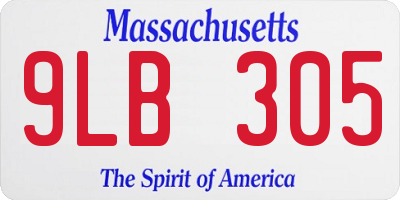 MA license plate 9LB305