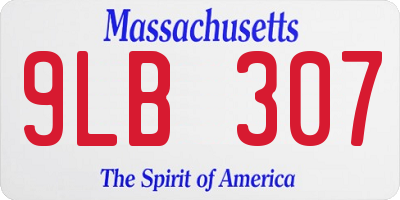 MA license plate 9LB307