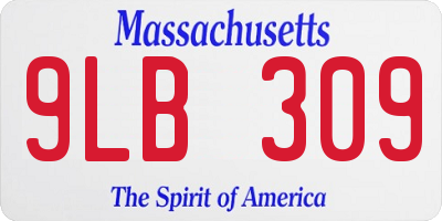 MA license plate 9LB309