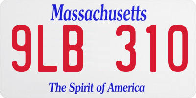 MA license plate 9LB310