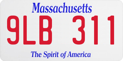 MA license plate 9LB311
