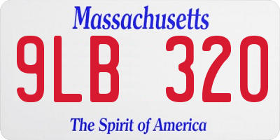 MA license plate 9LB320