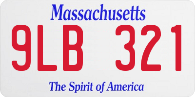 MA license plate 9LB321
