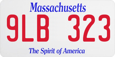 MA license plate 9LB323