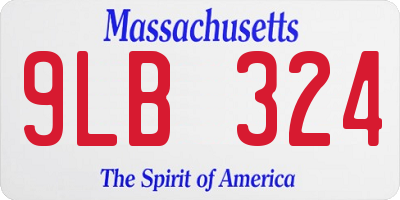 MA license plate 9LB324