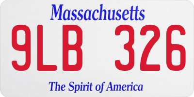 MA license plate 9LB326