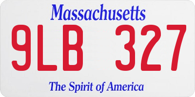 MA license plate 9LB327
