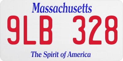 MA license plate 9LB328