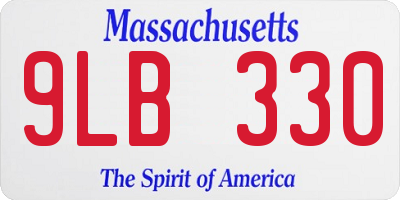 MA license plate 9LB330