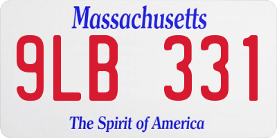 MA license plate 9LB331
