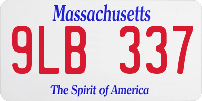 MA license plate 9LB337