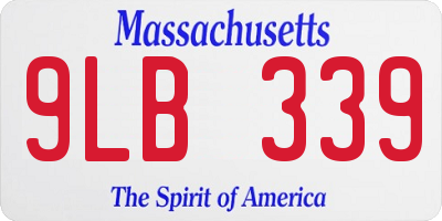MA license plate 9LB339