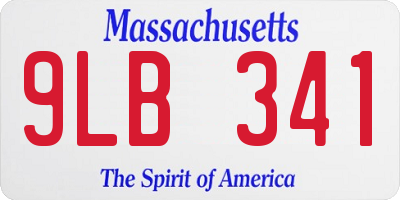MA license plate 9LB341