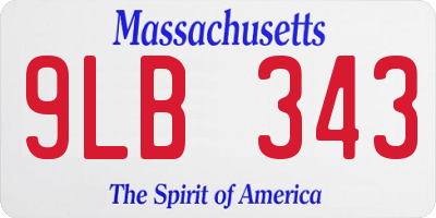 MA license plate 9LB343
