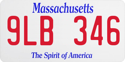 MA license plate 9LB346