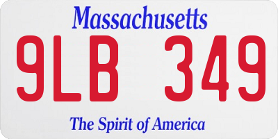 MA license plate 9LB349