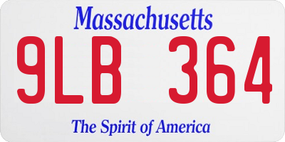 MA license plate 9LB364