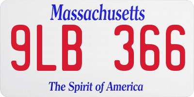 MA license plate 9LB366