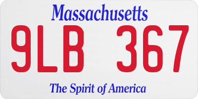 MA license plate 9LB367