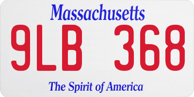 MA license plate 9LB368