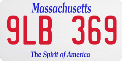 MA license plate 9LB369