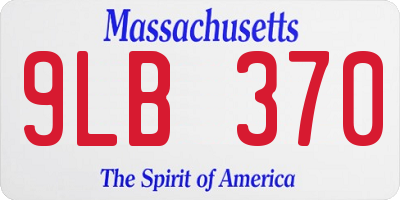 MA license plate 9LB370