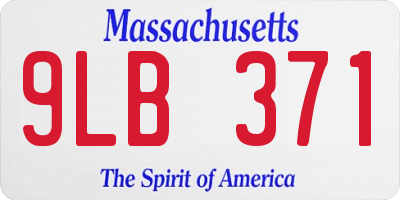 MA license plate 9LB371