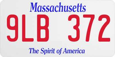 MA license plate 9LB372