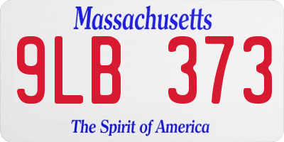 MA license plate 9LB373