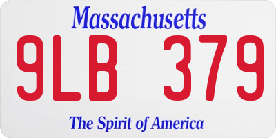 MA license plate 9LB379