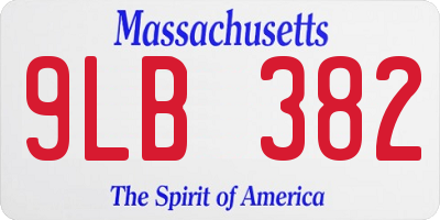 MA license plate 9LB382