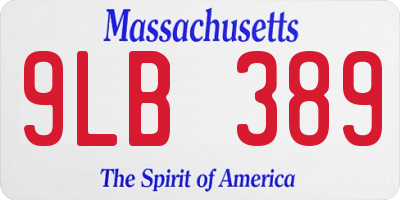 MA license plate 9LB389