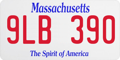 MA license plate 9LB390