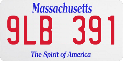 MA license plate 9LB391