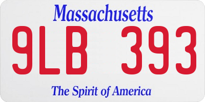 MA license plate 9LB393