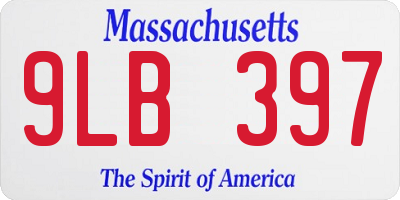 MA license plate 9LB397