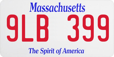 MA license plate 9LB399