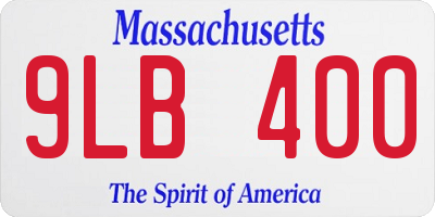 MA license plate 9LB400