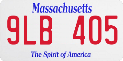 MA license plate 9LB405