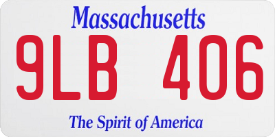 MA license plate 9LB406
